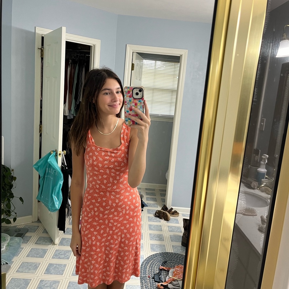 Orange flower dress